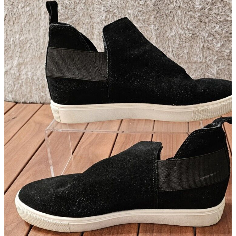 Steve Madden Shoes Womens 11 M Leather Platform Shane Sneakers Black‎ Suede